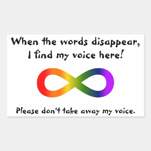 Don't Take Away My Voice Neurodiversity Rectangular Sticker (Front)