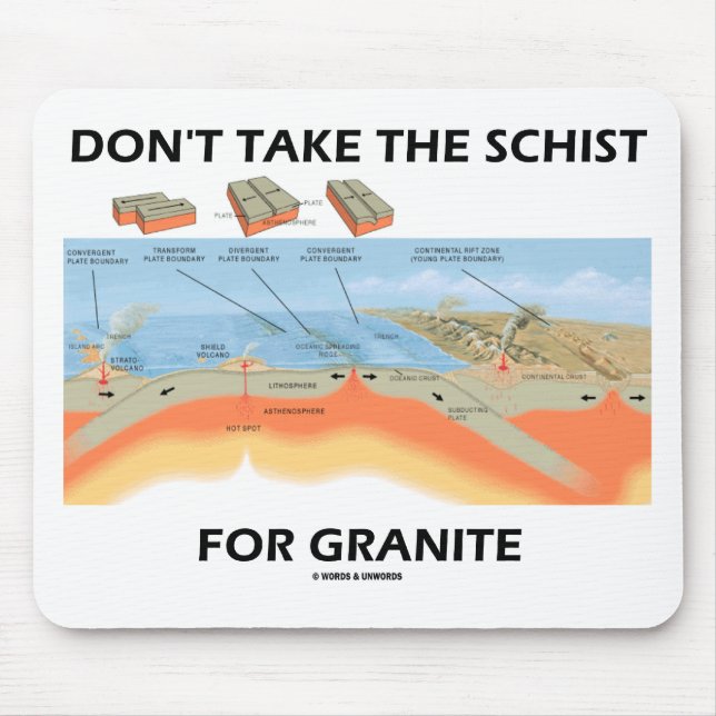 Don't Take The Schist For Granite (Geology Humour) Mouse Pad (Front)