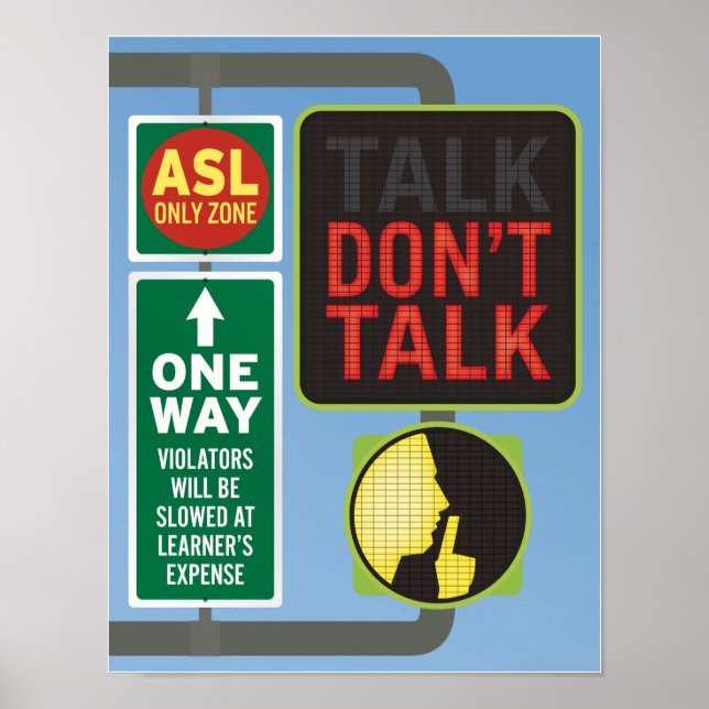 DON'T TALK. Street sign. Poster (Front)
