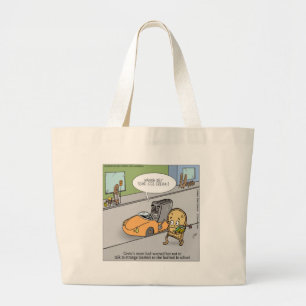 Don't Talk To Strangers Funny Large Tote Bag
