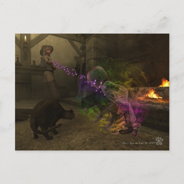 Don't Tease the Cat! Postcard (Front)