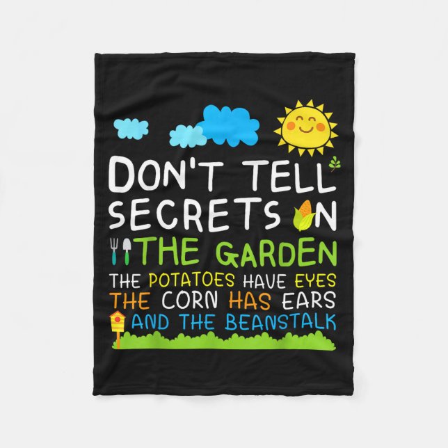 Don't Tell Secret In The Garden Funny Gardener  Fleece Blanket (Front)