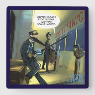 Don't Text And Titanic Funny Wall Clock