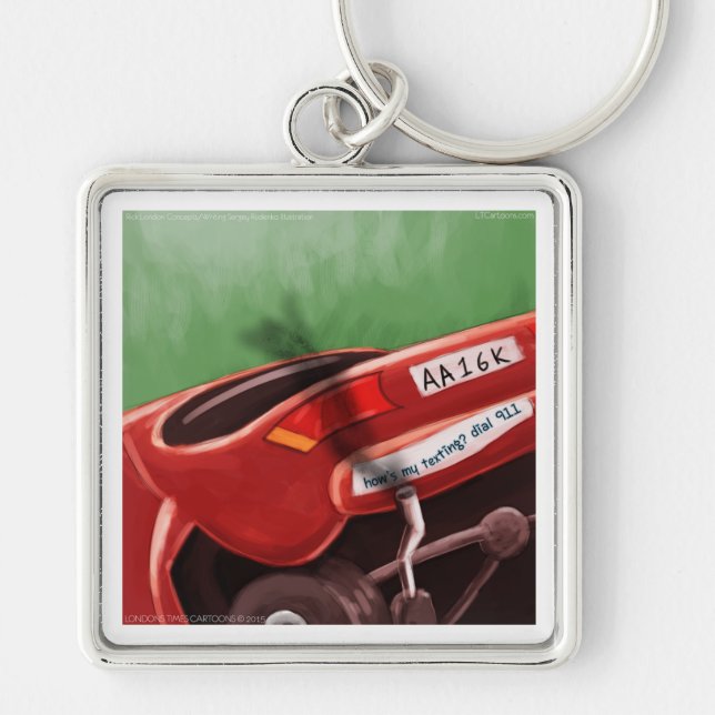 Dont Text & Drive Rick London Funny Key Ring (Front)