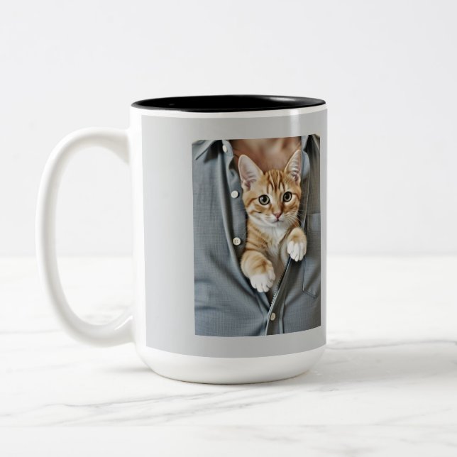 Don't Touch, Awesome Cat Dad,  Two-Tone Coffee Mug (Left)