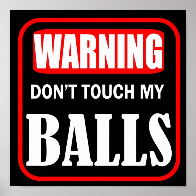 don't touch my balls poster (Front)