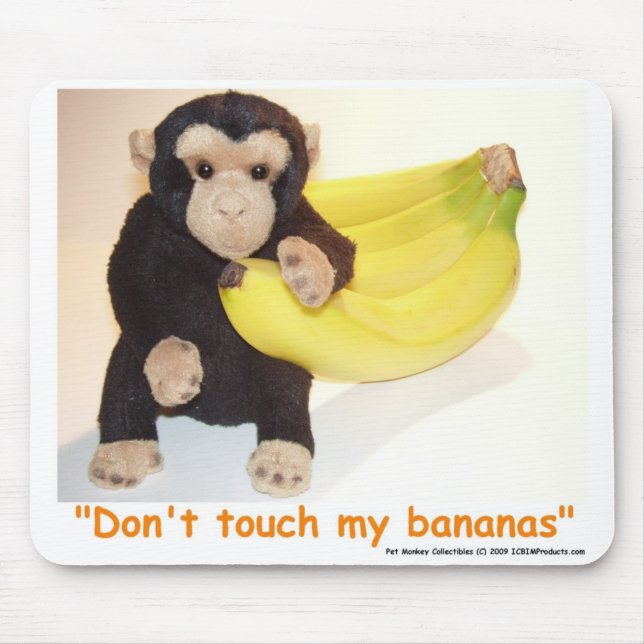 Don't Touch My Bananas Pet Monkey Mouse Mat (Front)