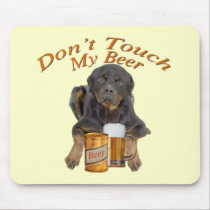 Don't Touch My Beer Rottweiler Mousepad