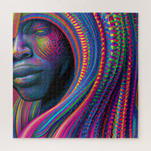 Don't Touch My Hair Black Melanin Afro Queen Crown Jigsaw Puzzle