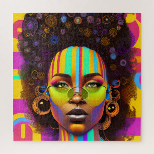 Don't Touch My Hair Black Melanin Afro Queen Crown Jigsaw Puzzle