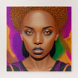 Don't Touch My Hair Black Melanin Afro Queen Crown Jigsaw Puzzle