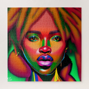 Don't Touch My Hair Black Melanin Afro Queen Crown Jigsaw Puzzle