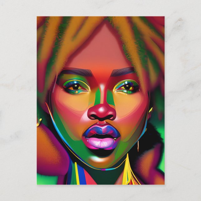 Don't Touch My Hair Black Melanin Afro Queen Crown Postcard (Front)