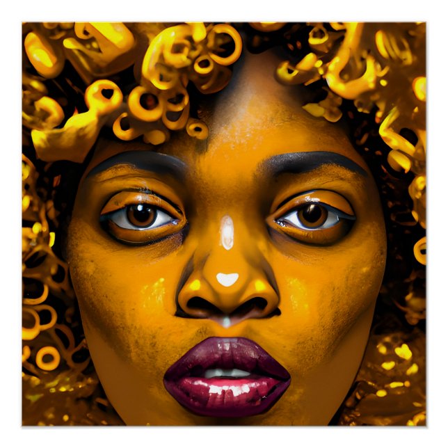 Don't Touch My Hair Black Melanin Afro Queen Crown Poster (Front)