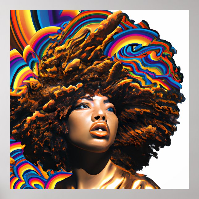 Don't Touch My Hair Black Melanin Afro Queen Crown Poster (Front)