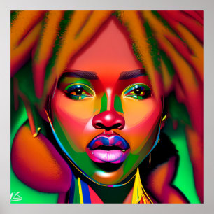 Don't Touch My Hair Black Melanin Afro Queen Crown Poster