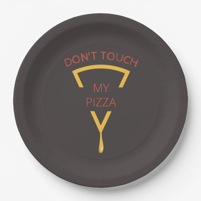 Don't Touch My Pizza Personalised Pizzeria Paper Plate (Front)