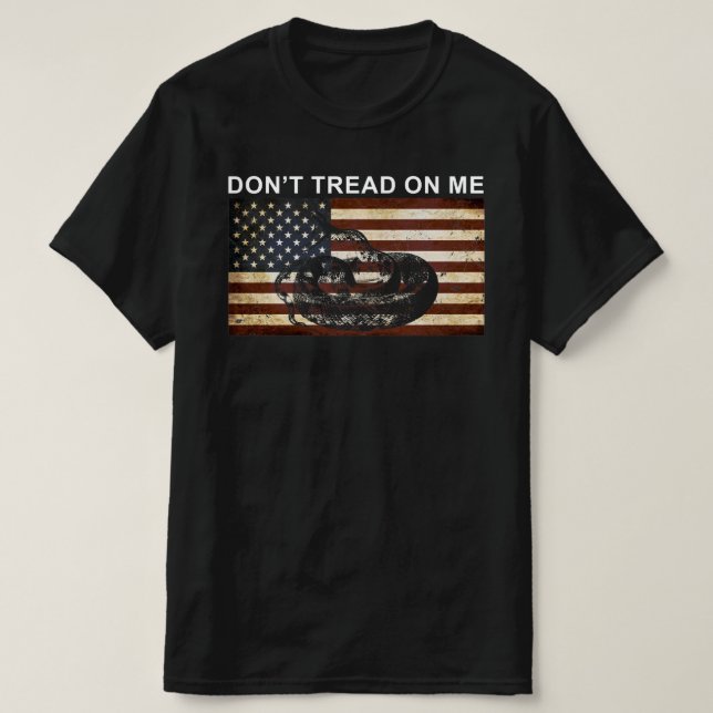 DONT TREAD ON ME AMERICAN FLAG T-Shirt (Design Front)