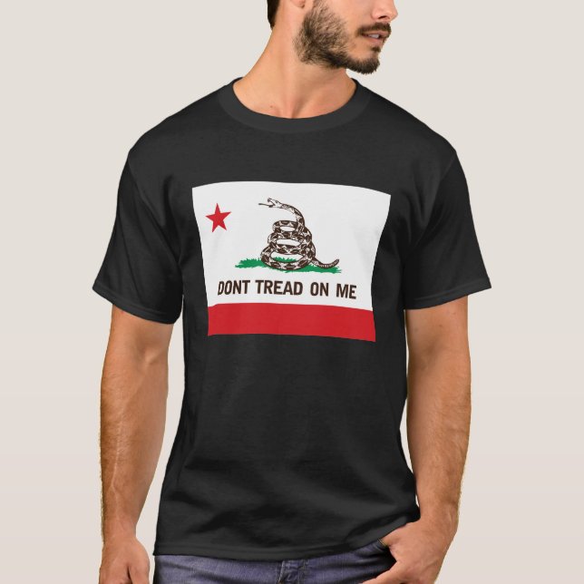 DONT TREAD ON ME -- CALIFORNIA STATE FLAG T-Shirt (Front)