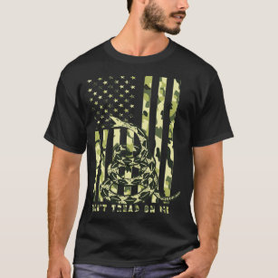 Dont Tread on Me Camo American Flag  T-Shirt