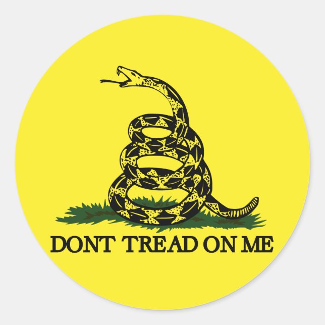 Don't tread on me classic round sticker (Front)