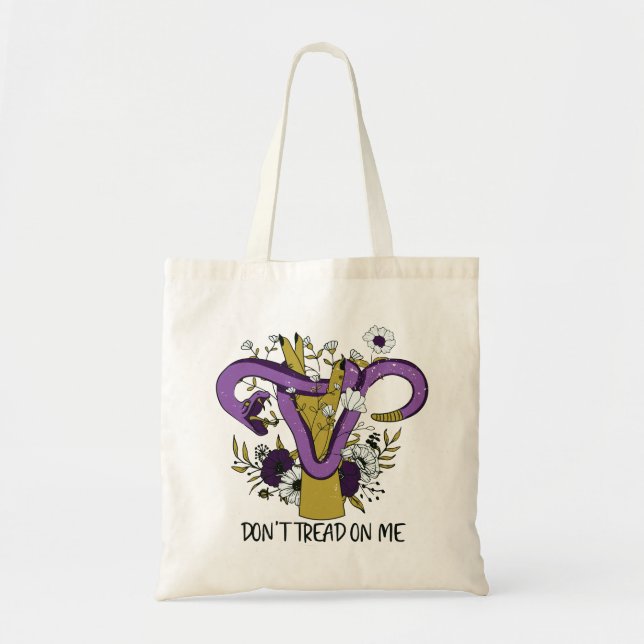 Don't Tread On Me Feminist Tote Bag (Front)