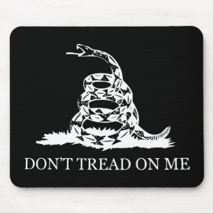 Don't Tread On Me Flag -- Black and White Mouse Pad