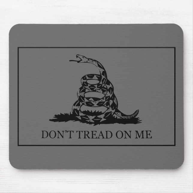 Don't Tread On Me Flag -- Grey Mouse Pad (Front)