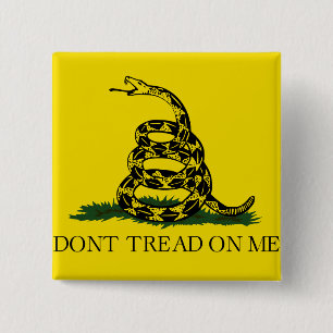 Don't Tread on Me Gadsden flag 15 Cm Square Badge