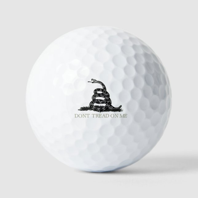 Don't Tread On Me Gadsden Flag 2nd Amendment Golf Balls (Front)