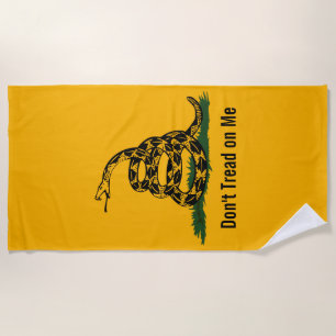 Don't Tread On Me Gadsden Flag Beach Towel