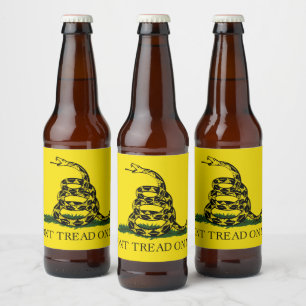 Don't Tread on Me Gadsden flag Beer Bottle Label