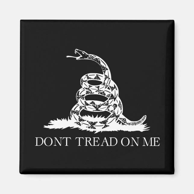 Don't tread on me Gadsden Flag BLACK AND WHITE Magnet (Front)