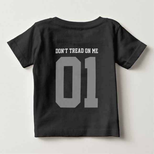Don't tread on me Gadsden Flag BLACK YELLOW Baby T-Shirt (Back)