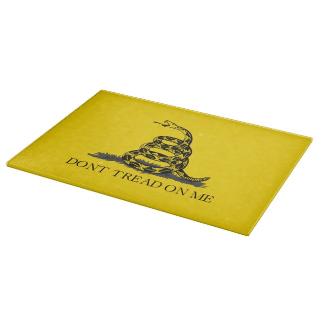 Don't tread on me Gadsden Flag BLACK YELLOW Cutting Board (Corner)