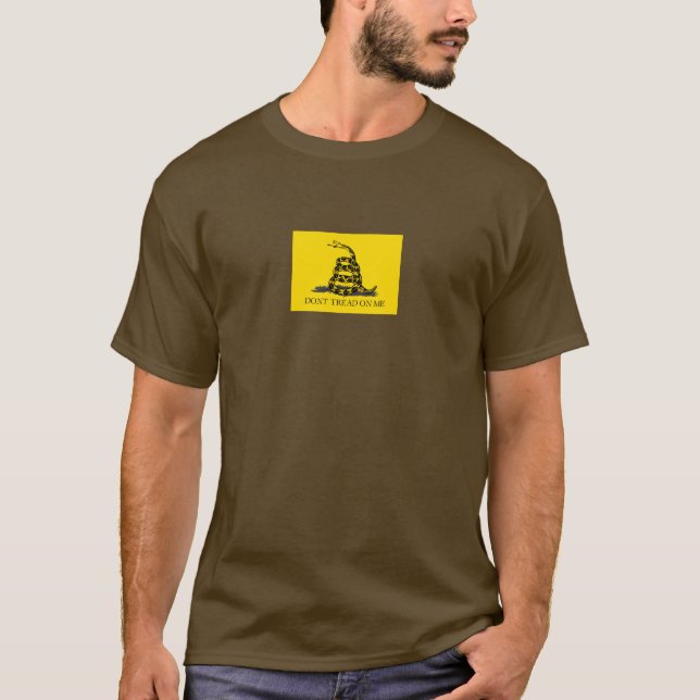 Don't tread on me Gadsden Flag BLACK YELLOW T-Shirt (Front)