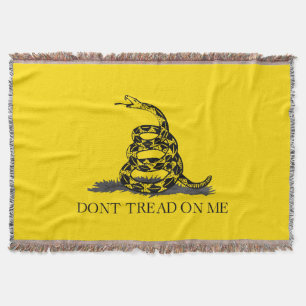 Don't tread on me Gadsden Flag BLACK YELLOW Throw Blanket
