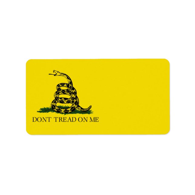 Don't Tread on Me Gadsden flag Label (Front)