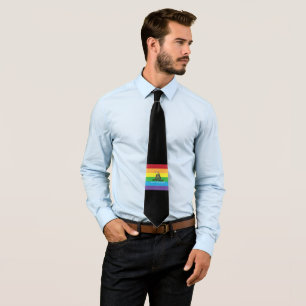 Don't tread on me Gadsden flag LGBT Rainbow grunge Tie