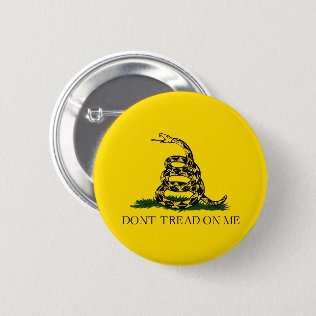 Don't tread on me Gadsden flag Libertarian Snake 6 Cm Round Badge (Front & Back)
