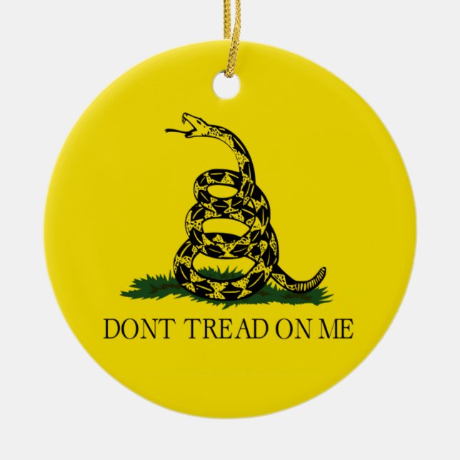 Dont Tread On Me Gadsden Flag Political Ceramic Ornament (Front)
