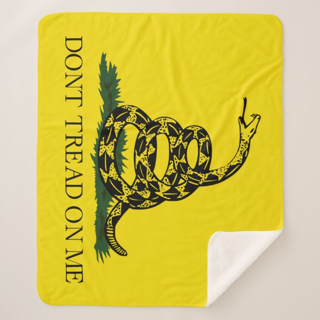 Don't Tread on Me Gadsden flag Sherpa Blanket (Front)