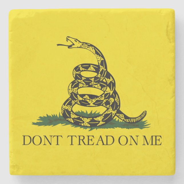 Don't Tread on Me Gadsden flag Stone Coaster (Front)
