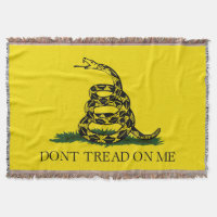 Dont Tread On Me Gadsden Flag Throw Blanket