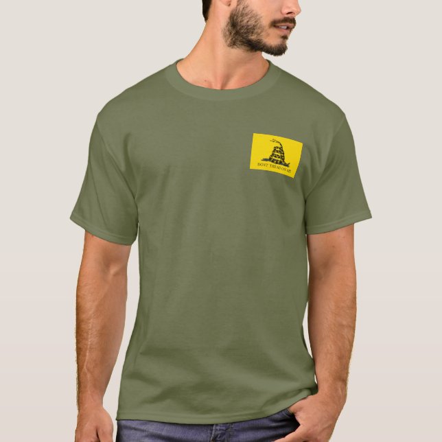 Don't tread on me Gadsden Flag YELLOW KHAKI T-Shirt (Front)