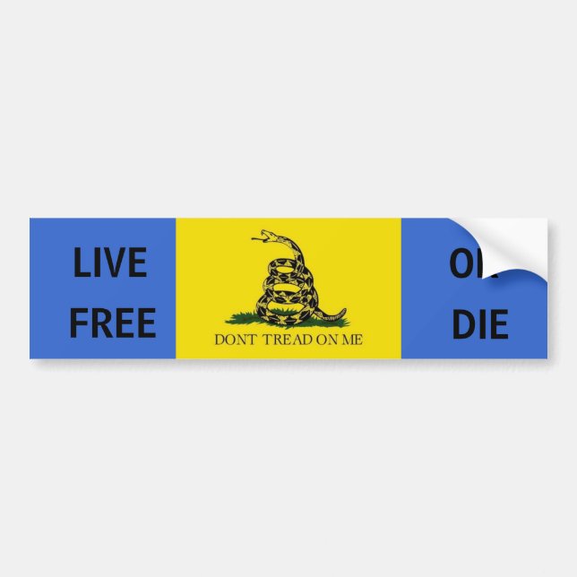 Dont tread on me, LIVE, FREE, OR, DIE Bumper Sticker (Front)