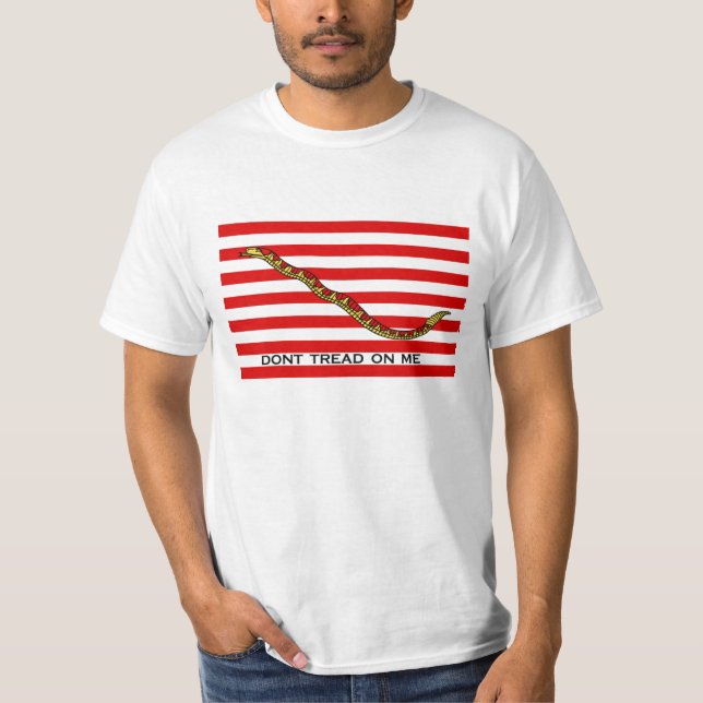 'don't tread on me' navy jack T-Shirt (Front)
