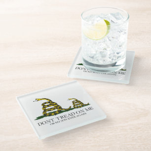 Don't Tread on Me or My Son Gadsden Flag Meme Glass Coaster