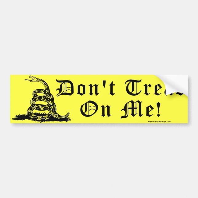 Don't Tread On Me Rattlesnake Bumper Sticker (Front)