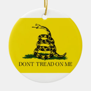 Dont Tread On Me Revolutionary War Gadsden Flag Ceramic Tree Decoration
